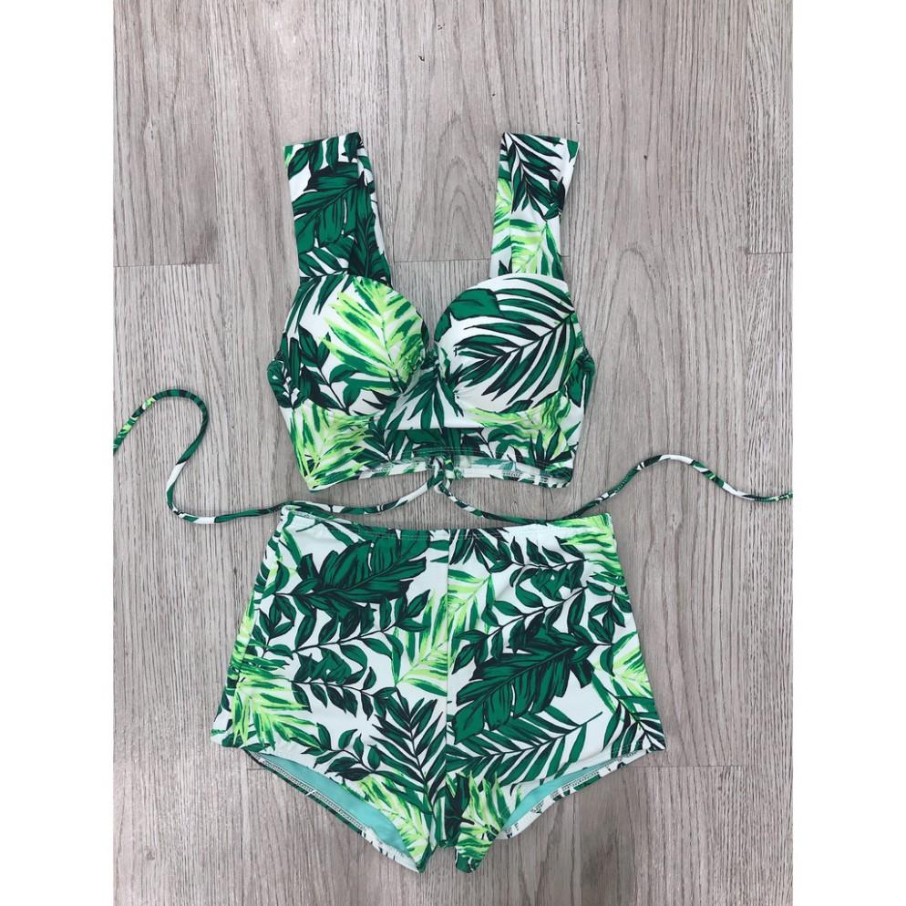 Bikini hai mảnh có gọng xanh lá mặc đi biển đi bơi mới nhất( có video)