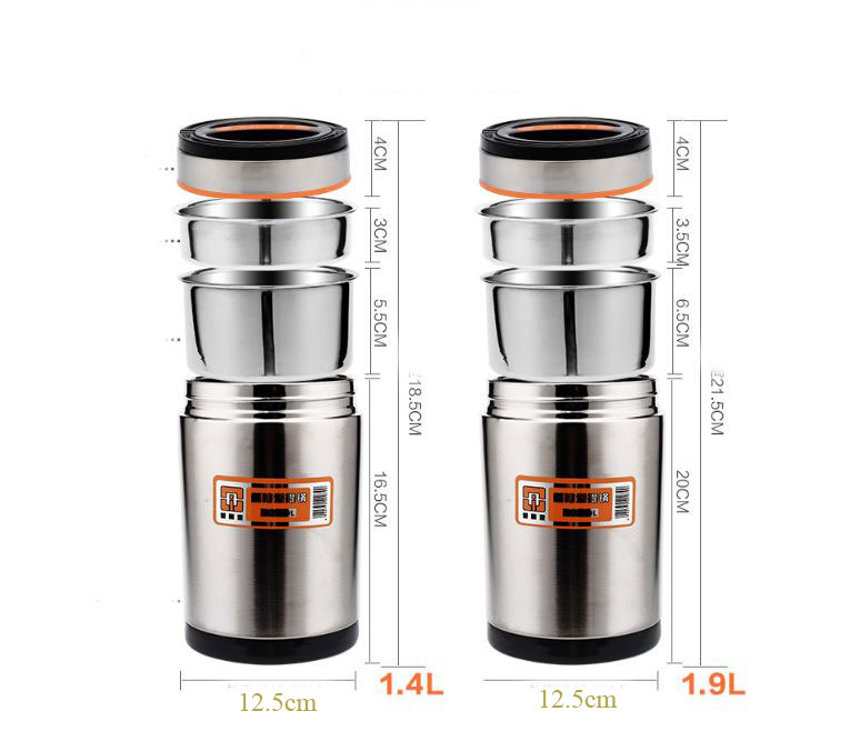 CaMen Hộp Đựng Cơm Inox 304 1400Ml 3 ngăn Chống Tràn Đổ Giữ Nhiệt Trên 6H