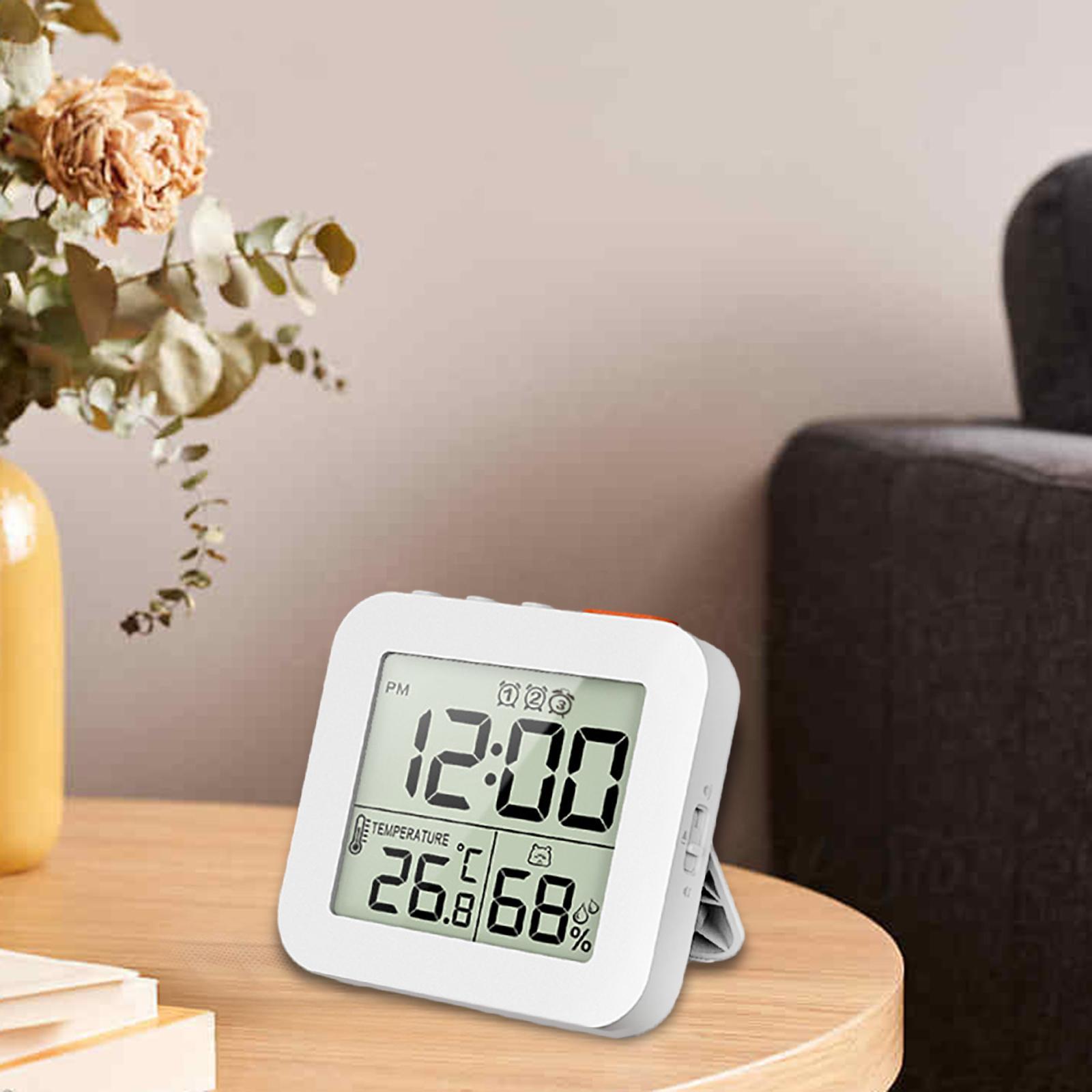 Hình ảnh LCD Digital Alarm Clock Table Hygrometer for Bedside Office Bedroom
