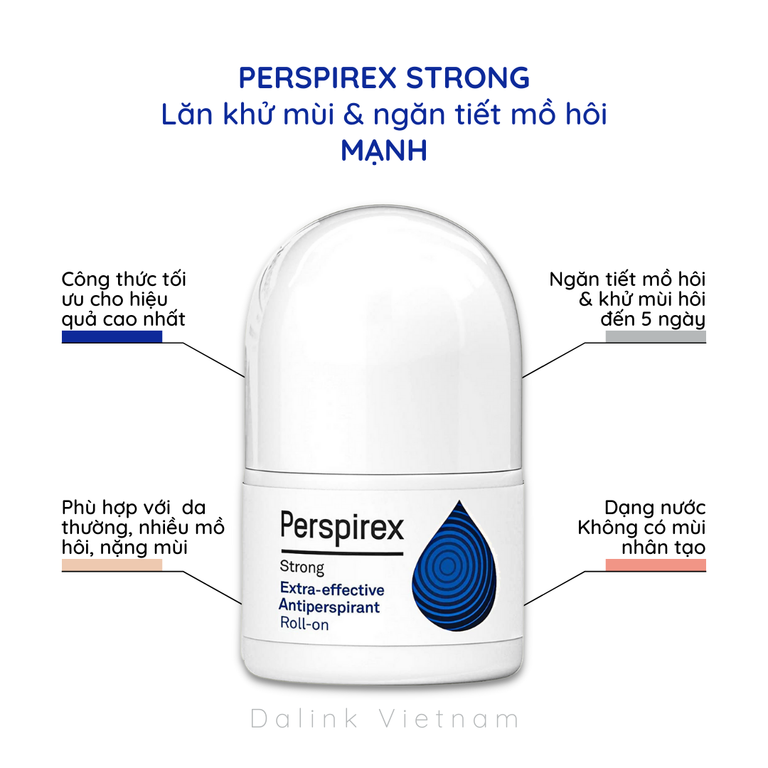 Lăn khử mùi Perspirex Strong: khử mùi hôi nách và ngăn tiết mồ hôi loại mạnh