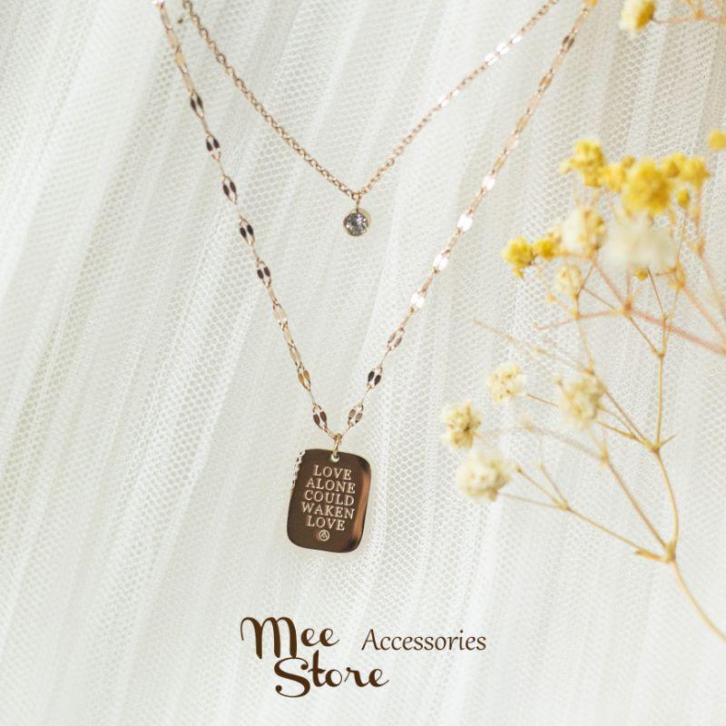 Dây chuyền layers, vòng cổ 2 lớp màu vàng đồng Mee Store mee.store.dl
