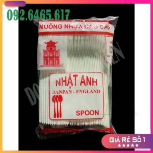 Combo 10 Muỗng Nhựa Trắng Cao Cấp - Thìa Nhựa Nhật Anh - NHẬT ANH