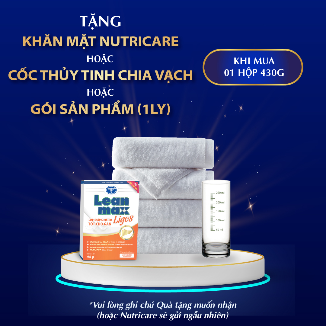 01 hộp sữa Leanmax Ligos 430g - Dinh dưỡng cho bệnh nhân gan, suy gan