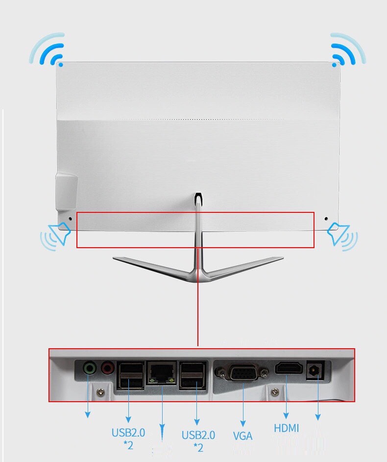 Trọn Bộ Máy Tính All In One 24inchThế Hệ Mới Intel Core I3 Ram /Ram 8G /SSD 128G/ Tích hợp /Mic/Loa/wifi - Rất tiện / gọn / Và Sang Trọng