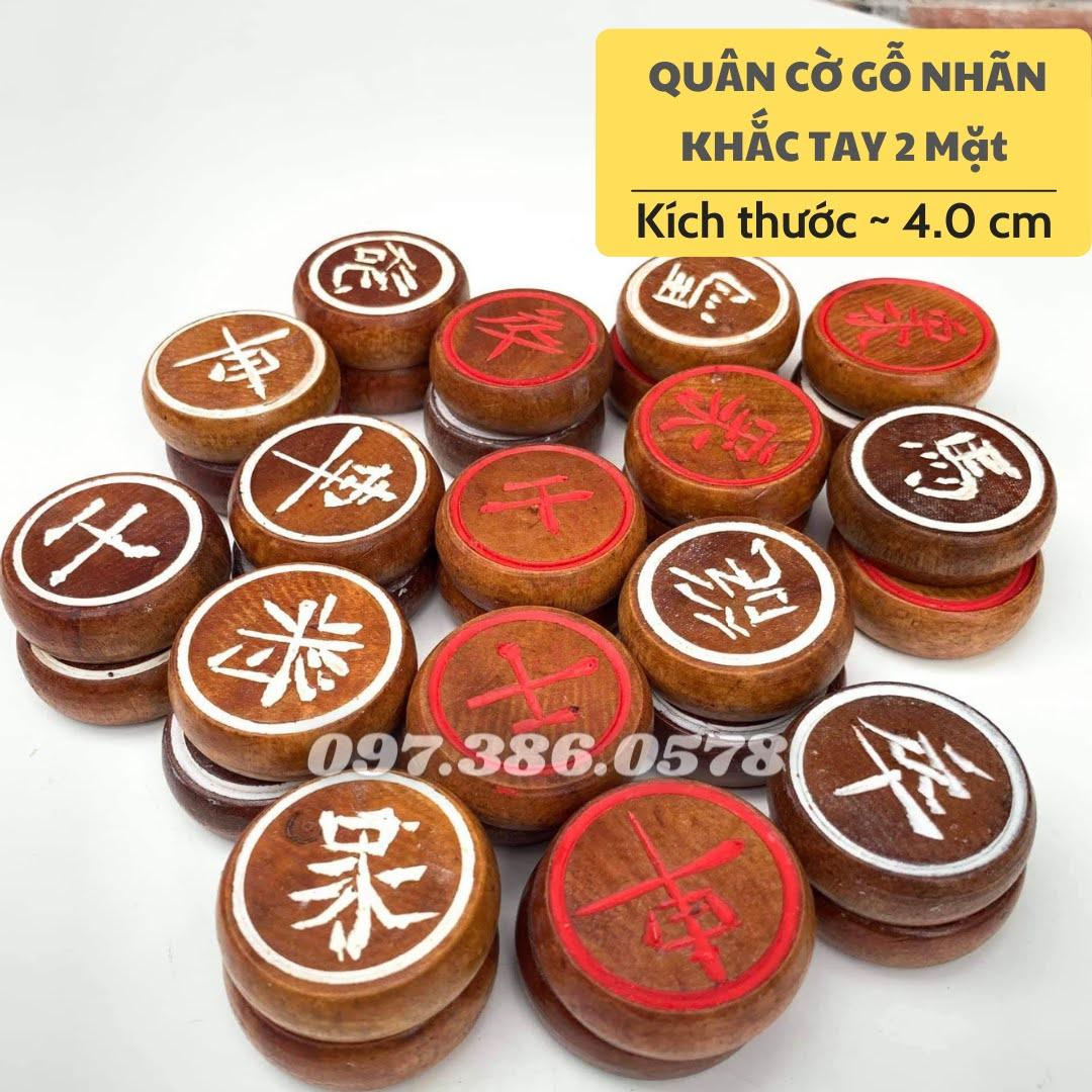 QUÂN CỜ TƯỚNG GỖ NHÃN TỰ NHIÊN (KHÔNG BÀN CỜ) - Quân cờ tướng 2 mặt bằng gỗ - QUÂN CỜ TƯỚNG BẰNG GỖ CAO CẤP