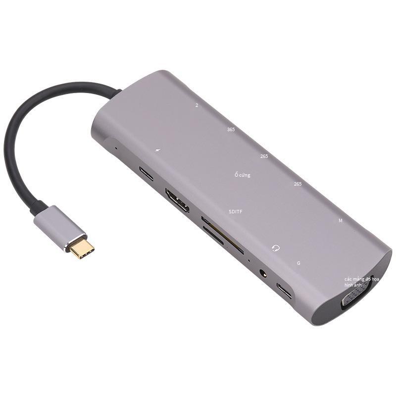 Đảm bảo chất lượng Type-c to HDMI với đế cắm card mạng Cáp chuyển đổi video HD 12 in one Đầu đọc thẻ USB3.0HUB