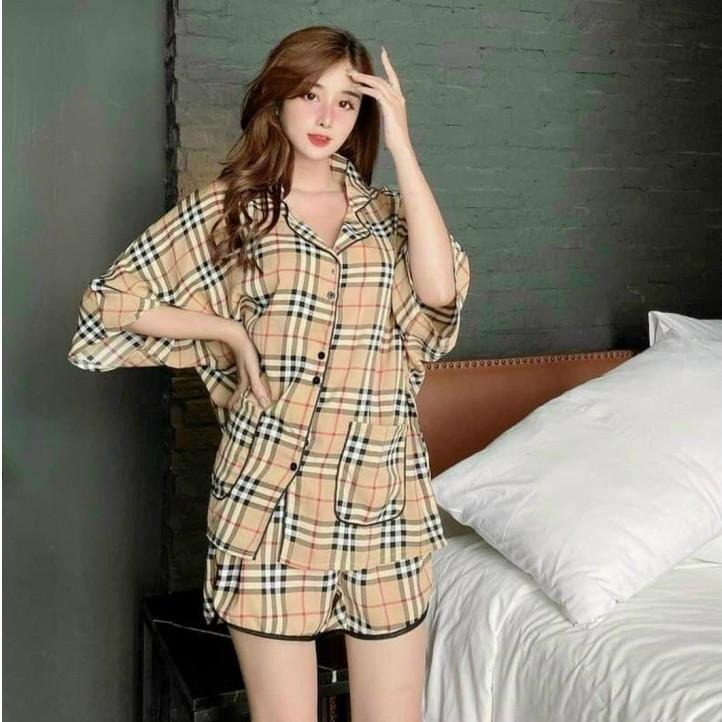 Đồ bộ nữ pijama tay cánh dơi quần cộc nhiều màu, Họa Tiết dễ thương Ulzzang Hot Trend