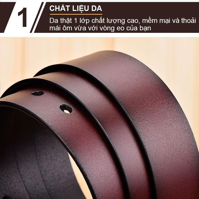 Thắt lưng nam, dây nịt nam da bò NIKITA-DL0405