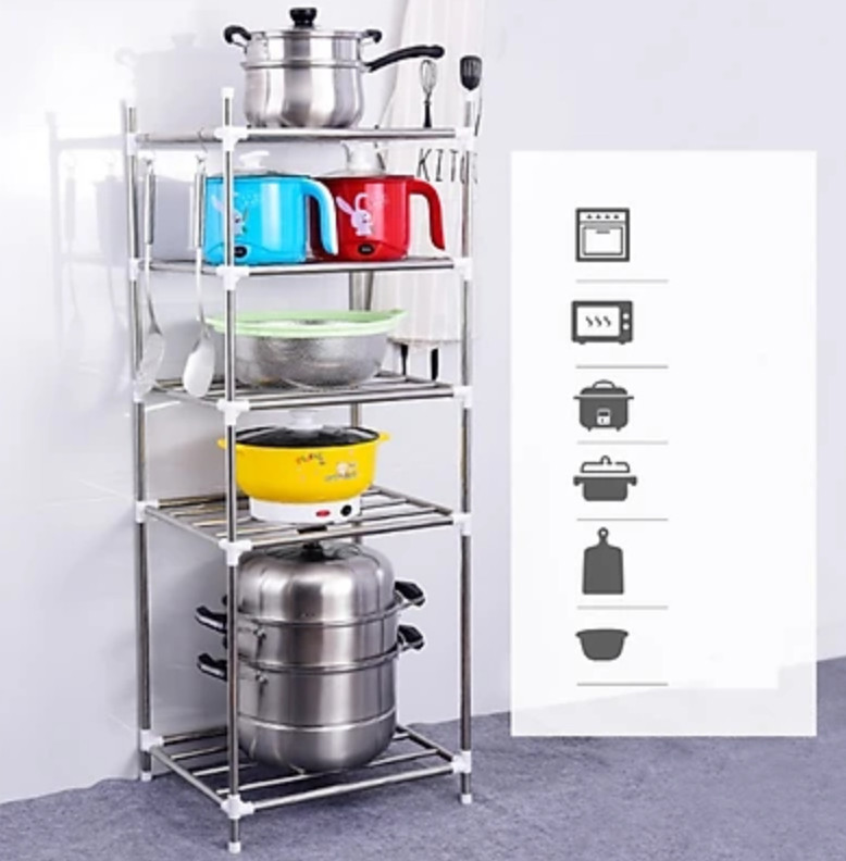 Kệ để xoong nồi 5 tầng inox ráp 42x35x112cm
