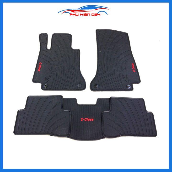 Thảm lót sàn ô tô cao su 3D Mercedes C-Class C200, C250, C300 không mùi, chống trơn trượt