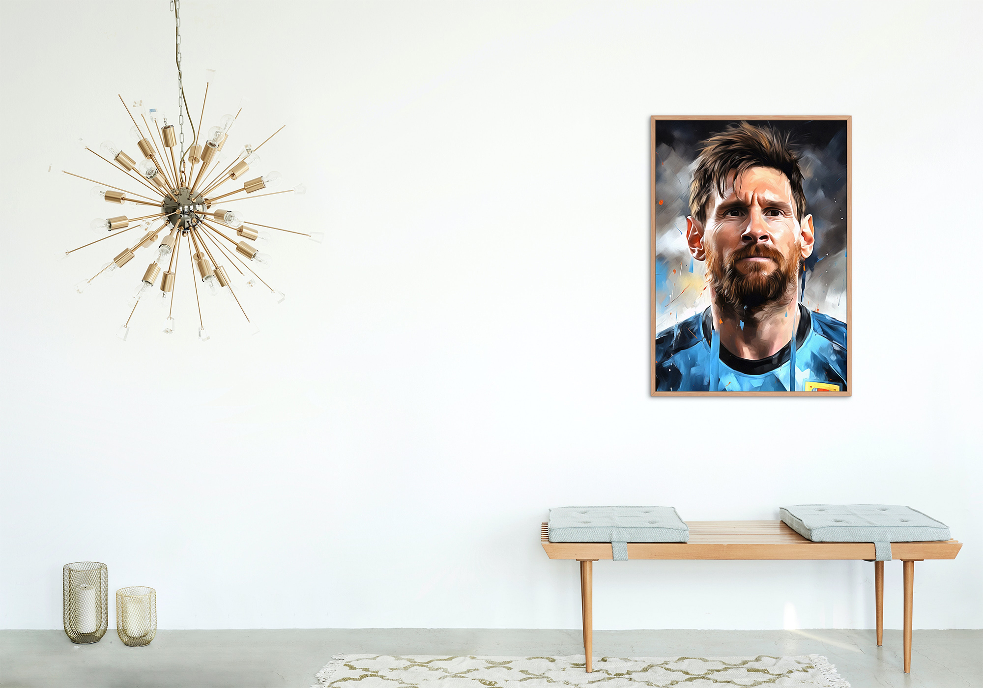 Quà tặng cho tâm | Tranh nghệ thuật chân dung cầu thủ Messi | Tranh canvas (STA_Messi_01)