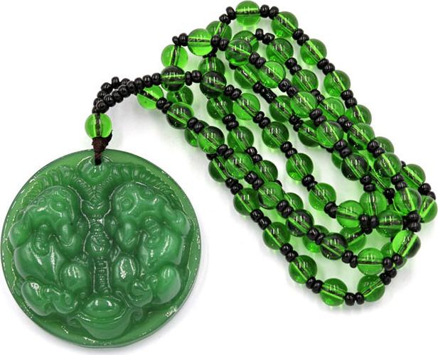 Vòng cổ Tỳ hưu đôi đá thạch anh xanh DTHX7 ( cả nam và nữ )