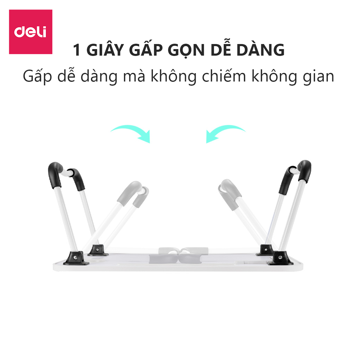 Hình ảnh Bàn Gấp Học Sinh Thông Minh Gấp Gọn Có Khe Máy Tính Bảng Và Ổ USB Tuỳ Loại Deli - Bàn Xếp Laptop Đa Năng Có Thể Gấp Gọn - Nhiều Màu