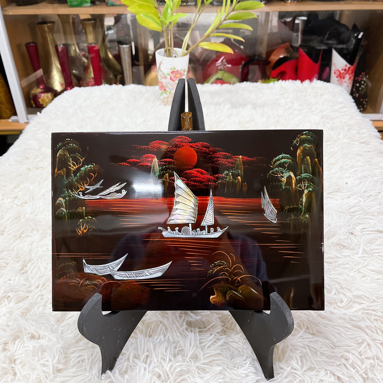 Tranh sơn mài cẩn ốc xà cừ cao cấp, ốc chìm, hàng xuất khẩu size 20x30 cm treo tường, trang trí làm quà tặng,...