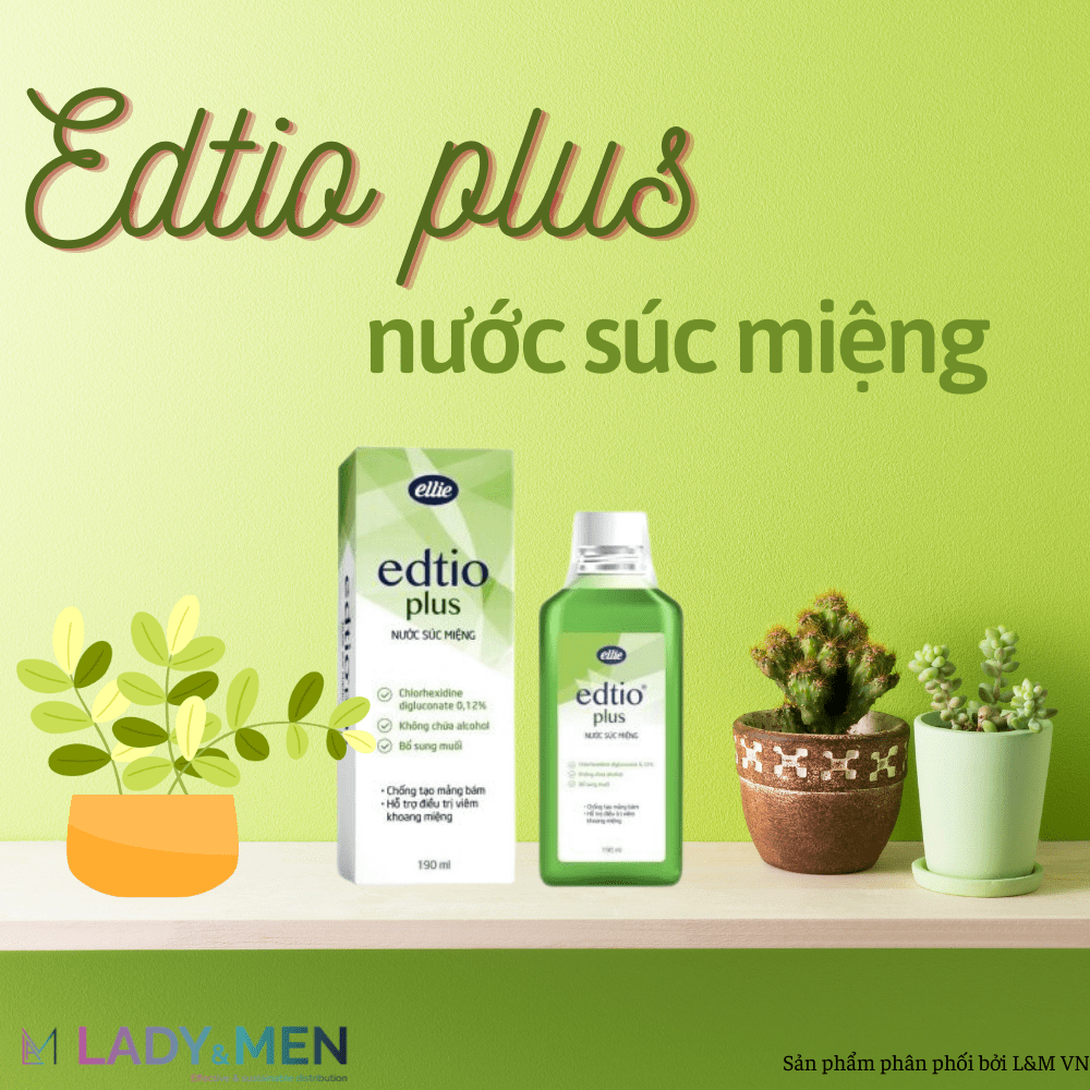 Nước súc miệng Ellie Edtio Plus 190ml chống tạo mảng bám, hôi miệng, hương thơm mát - Lady &amp; Men Viet Nam