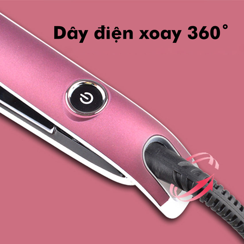 Máy ép tóc Kemei KM-2203 chuyển nghiệp giúp duỗi thẳng tóc với 4 mức điều chỉnh nhiệt độ thích hợp sử dụng với mọi tình trạng tóc + TẶNG kèm bộ 2 kẹp cá sấu chia tóc ( Màu ngầu nhiên )