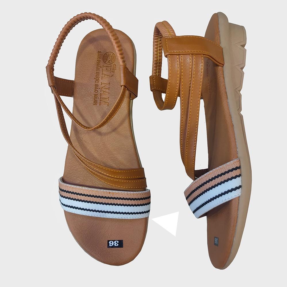 Giày Sandal Nữ Đế Bệt HÀ NAM Da Bò Thật Cao Cấp DNU2113