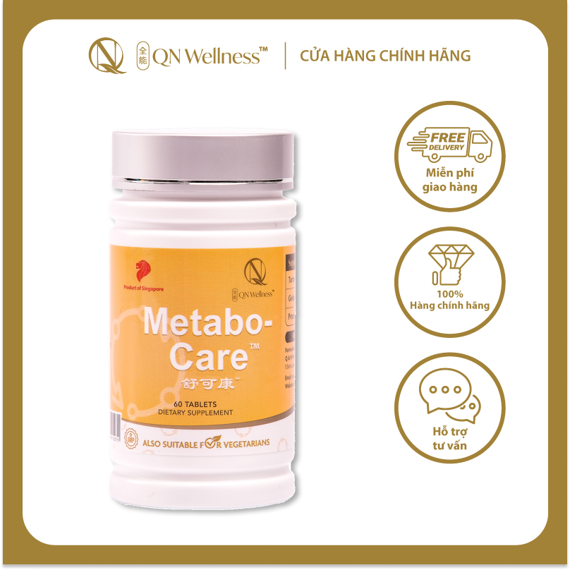 Viên Uống Bổ Sung Metabo-Care QN Wellness Hỗ Trợ Chức Năng Tuyến Tụy, Tăng Cường Lưu Thông Máu, Cải Thiện Sức Khỏe Làn Da - Hộp 60 Viên