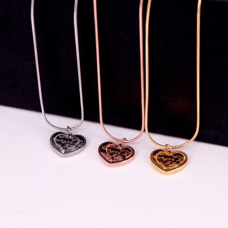 Dây Chuyền Sợi Mì Trái Tim Titan Ko Đen TT 3434 - 1 Cái