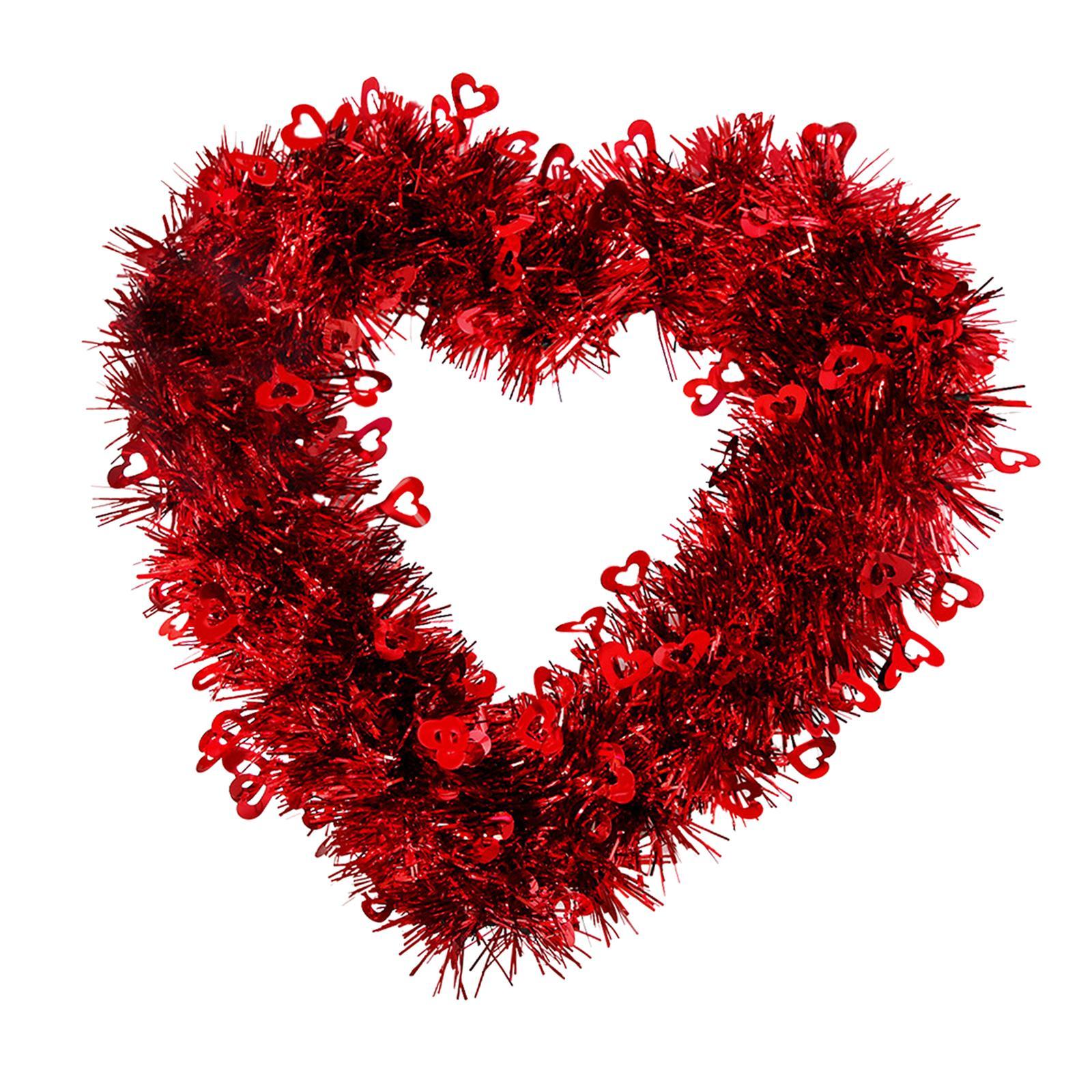 Valentine's Day Heart Wreath Decorative Wall Hanging for Wedding Home