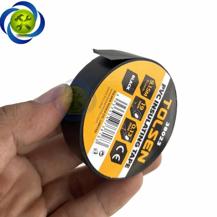 Băng keo điện đen Tolsen 38023 dài 9.15M dày 0.13mm bảng 19mm
