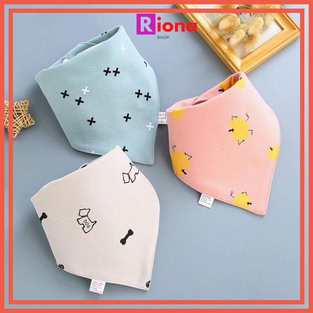 Khăn yếm tam giác cho bé sơ sinh, yếm dãi quàng cổ, vải cotton thấm hút, dày dặn