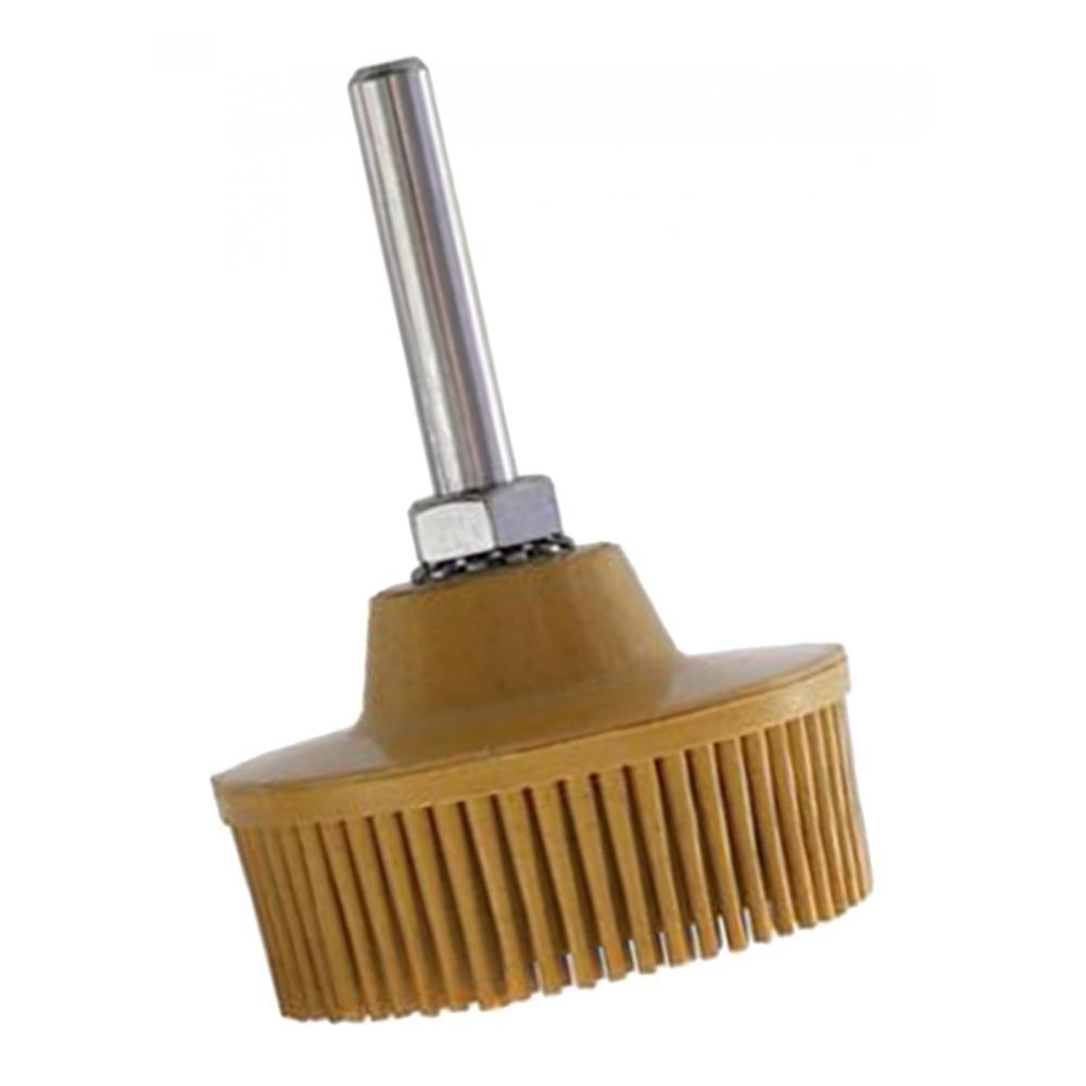 2pcs Tapered Bristle Disc Drill Brush Attachment Rubber Polishing Deburring Disc