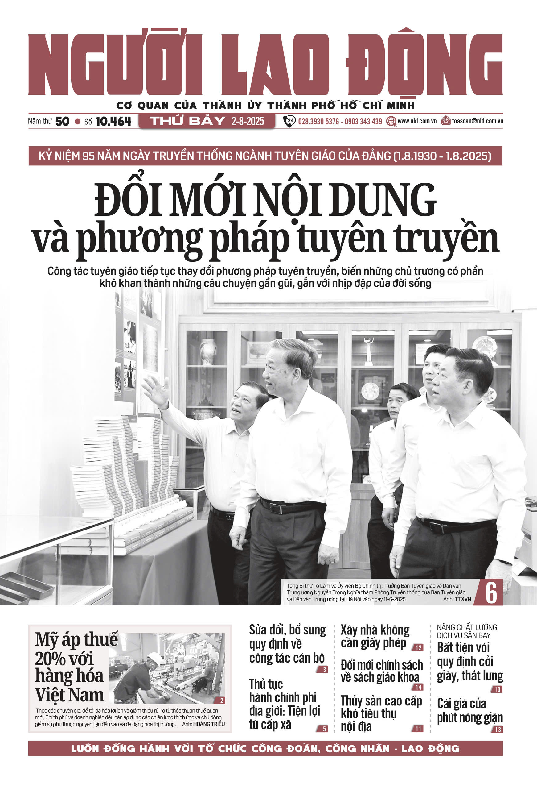 Nhật báo Người Lao Động từ ngày 29-07-2025 đến 03-08-2025