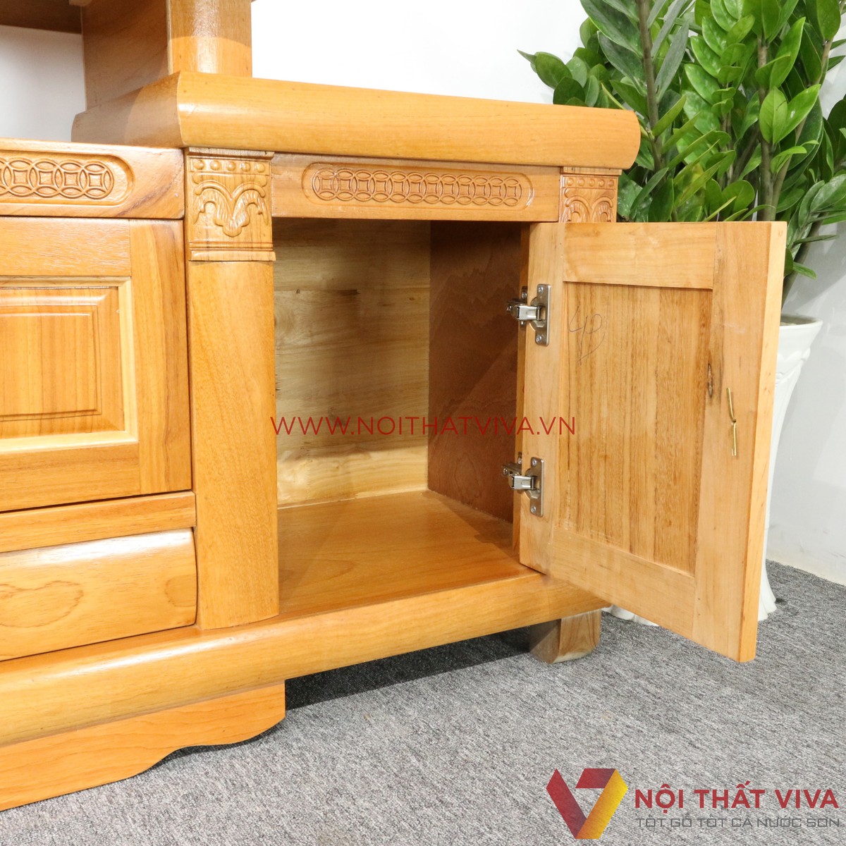 Kệ Tivi Gỗ Gõ Đỏ 2 Tầng Sang Trọng Đẹp Giá Rẻ