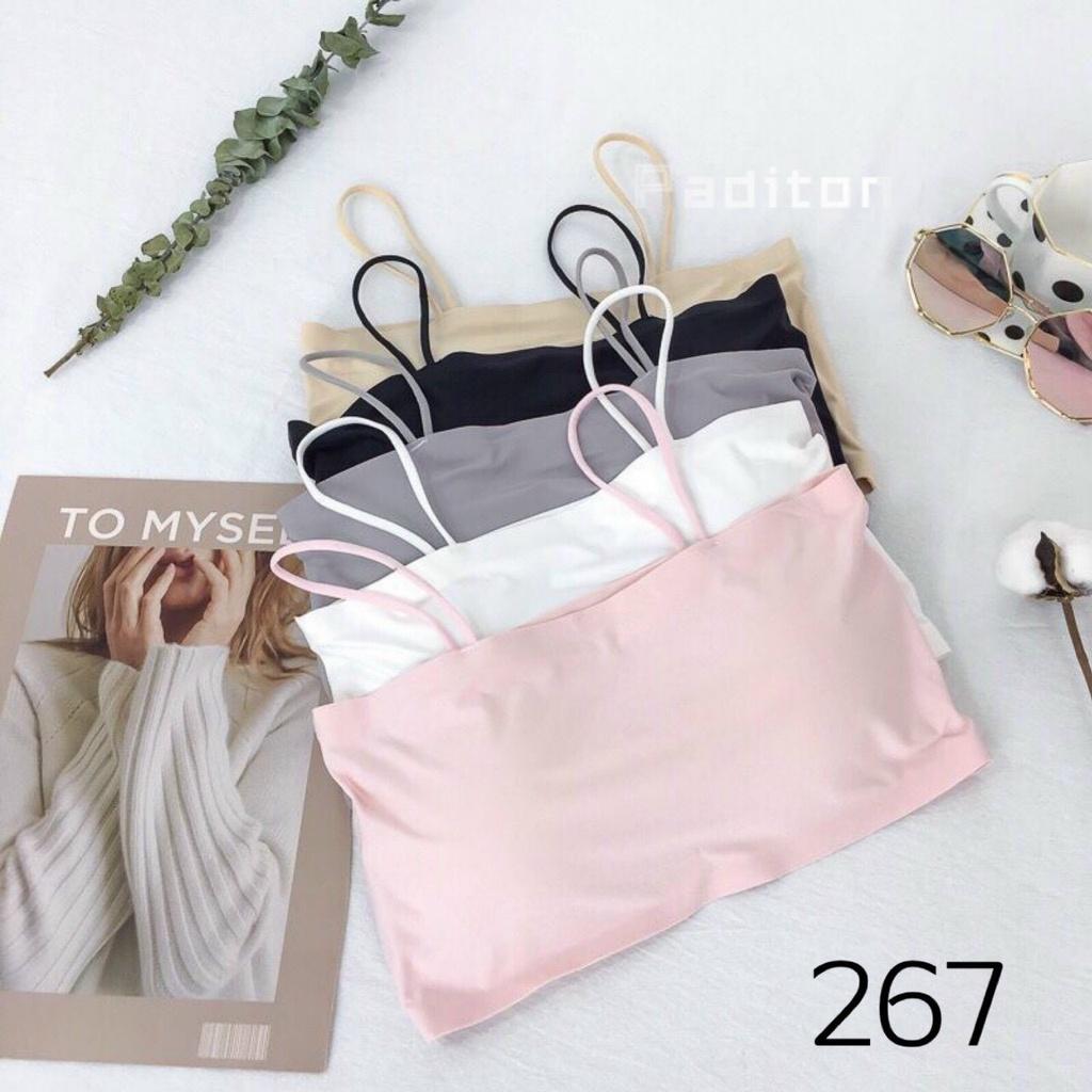 Áo bra nữ hai dây nâng ngực đúc su trơn Cun022, thun lạnh thoáng mát mềm mịn 2 dây mảnh thời trang