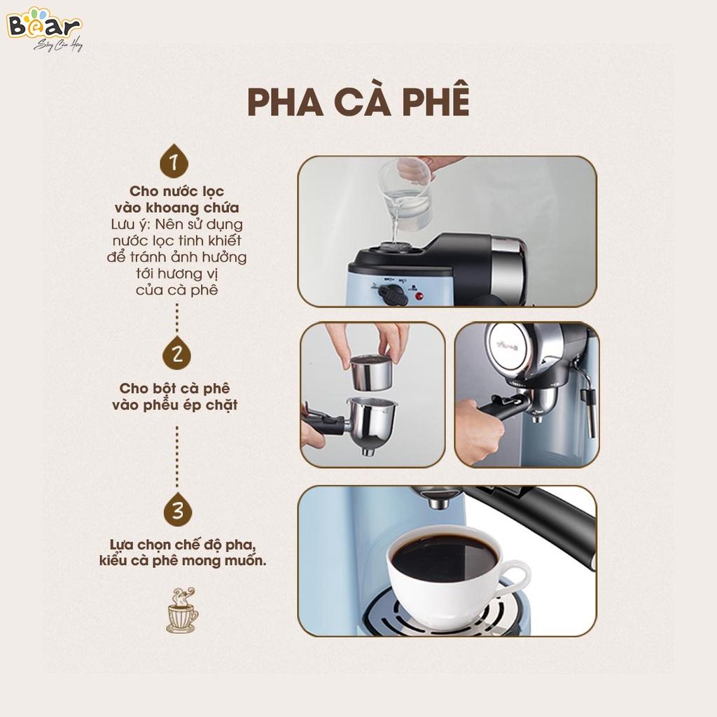 Máy Pha Cà Phê Bear Tự Động Pha Cafe, Pha Espresso Phong Cách Ý CF-B02V1 - Hàng Chính Hãng Bảo Hành 18 Tháng