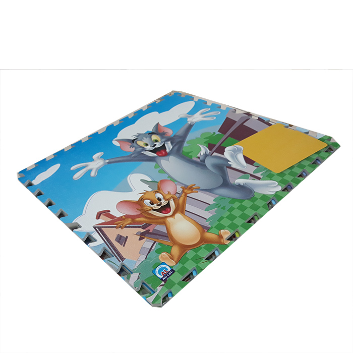 Combo 4 tấm tranh thảm xốp, in hình mèo  Tom và Jerry, kích thước 1 tấm 60cm x 60cm x1cm