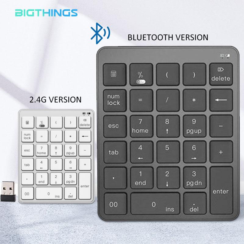 Bàn Phím Số Bàn Phím Không Dây 2.4G Protable Bluetooth Nhựa Pin AAA Cho Android Windows Laptop Điện Thoại Máy Tính Bảng