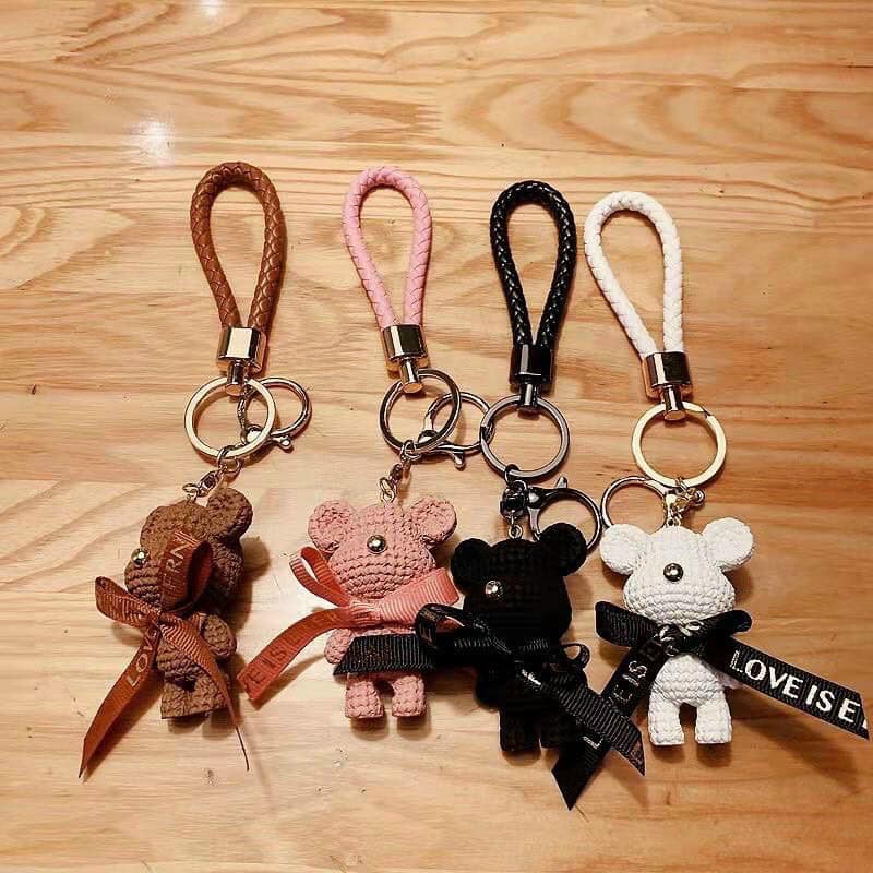 MÓC TREO CHÌA KHÓA HÌNH CHUỘT MICKEY ĐEO NƠ SANG CHẢNH