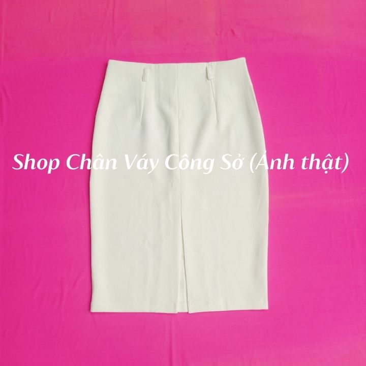 Chân váy bút chì dáng dài lưng cao xẻ tà trước duyên dáng vải kaki thun co giãn, thoáng mát Shop Váy công sở Bigsize BC0001