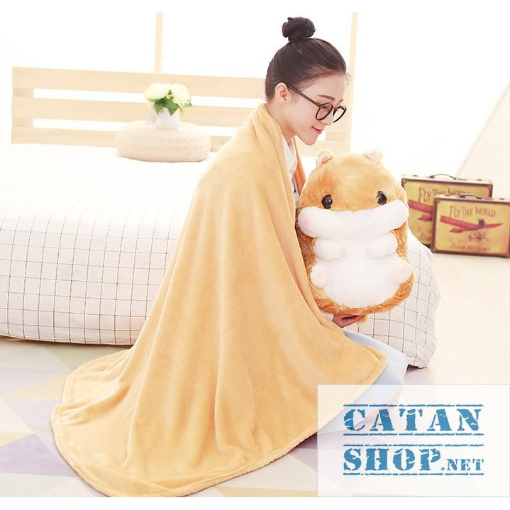 Gối mền chuột siêu cute 3in1, nỉ nhung cực mịn, chăn gối văn phòng, gấu bông