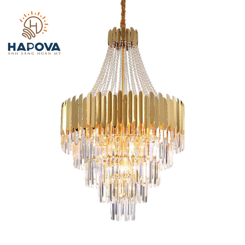 Đèn thả thông tầng pha lê Cao cấp HAPOVA SYNER 1040 + Tặng kèm bóng led