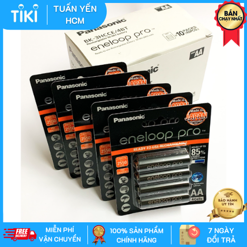 COMBO 5 Vỉ Pin Sạc AA ENELOOP PRO 2550 mah BK - 3HCCE/4BT - Hàng Chính Hãng