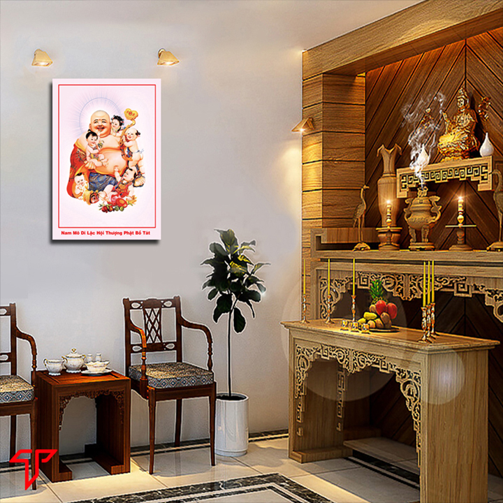 Hình Phật di lạc, quan âm, tam thánh, adida treo tường trang trí nơi thờ cúng, Tranh Phật Giáo Hình Phật 3034