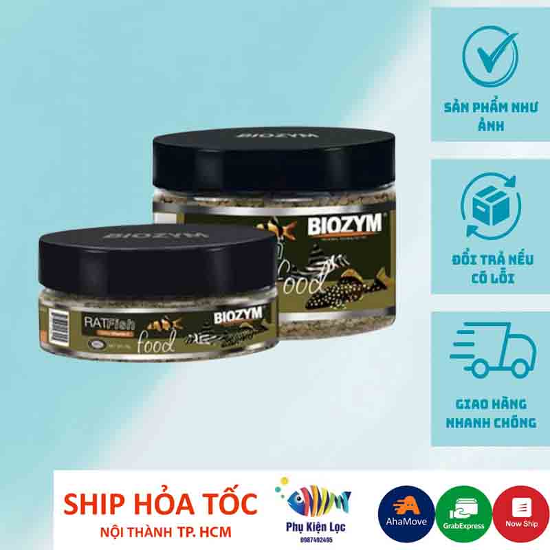 Thức ăn cá Biozym Ratfish Food viên chìm tầng đáy bể cá tép pleco chuột cảnh