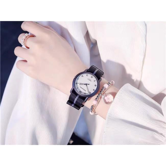 Đồng hồ nữ Doukou chính hãng mặt dạ quang sáng trong đêm tối dây vải thời trang năng động