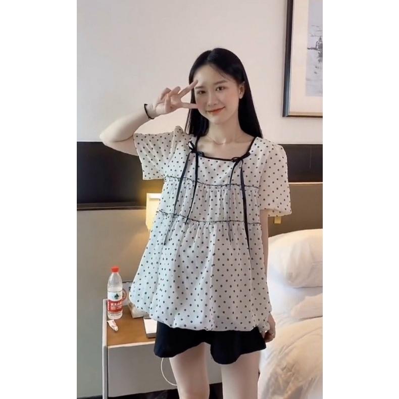 Bộ đồ bầu ngắn tay thời trang thiết kế mặc mùa hè mềm mát M99 - bauxinh