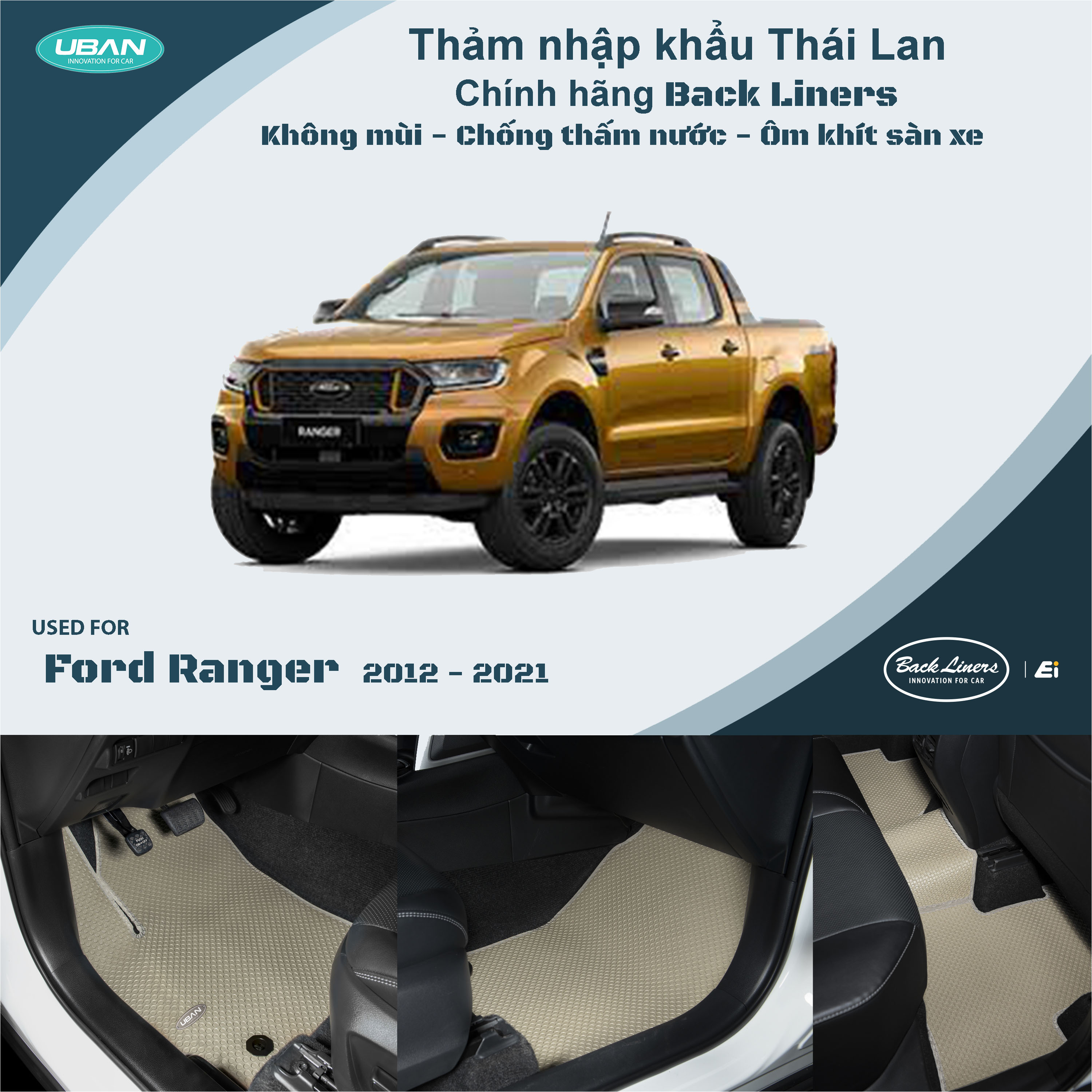 Thảm lót sàn ô tô UBAN cho xe Ford Ranger