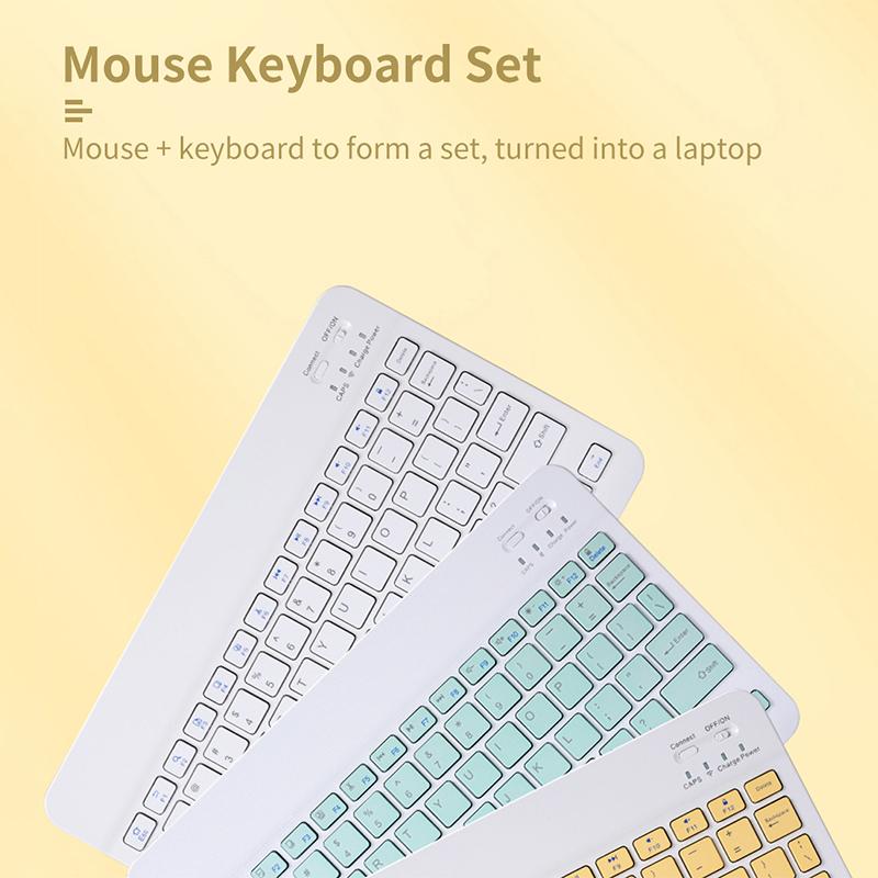 Mini Không Dây Bàn Phím Bluetooth Cho Máy Tính Bảng iPad iPhone Phím Cao Su Sạc Bàn Phím Và Chuột Cho Điện Thoại Android IOS Windows
