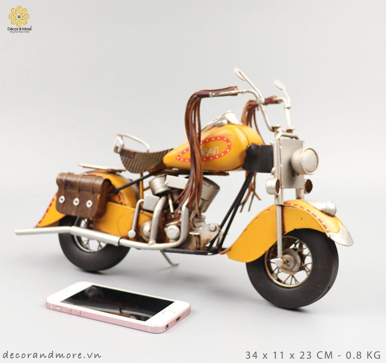 Mô Hình Xe Moto Ấn Độ Retro - Trang Trí Nghệ Thuật