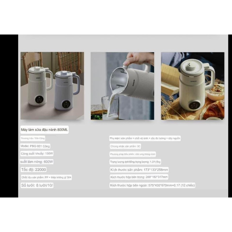 Máy Làm Sữa Hạt, Máy Nấu Sữa Hạt OSTMARS Hàng Chính Hãng MINIIN 800ml - 8 Chức Năng Xay Nấu Tiện Lợi
