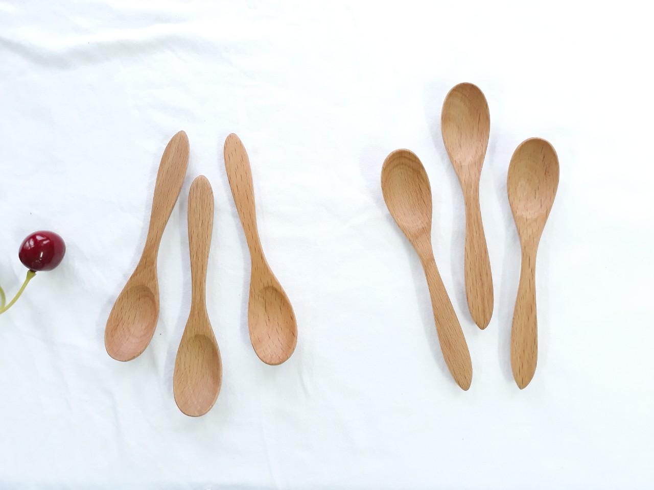 Bộ 6 thìa, muỗng gỗ đào nhỏ uống trà, cafe 12 cm x 2.4 cm