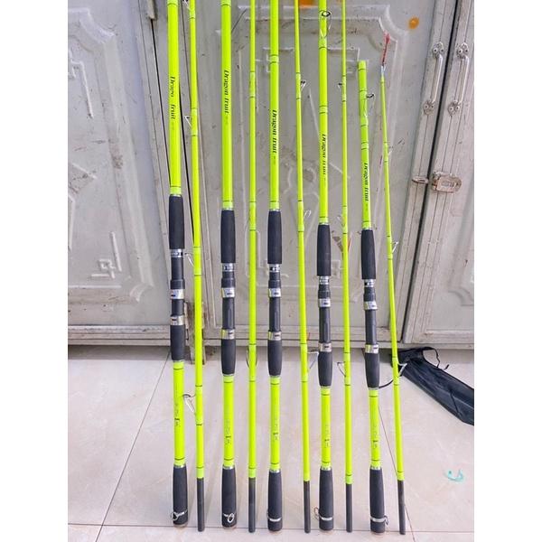 Cần câu Dragon Fruit màu xanh vàng ngọn 4 mm chuyên săn hàng tải cá khủng