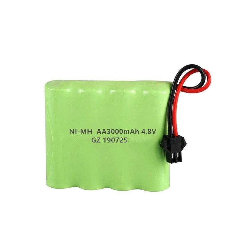 (Phích cắm SM) Pin NiMH 4.8v 3000mah + Bộ sạc cho đồ chơi Rc Xe ô tô Xe tăng Robot Thuyền Súng Ni-MH AA Bộ pin sạc 4.8v Màu sắc: 1 Cái