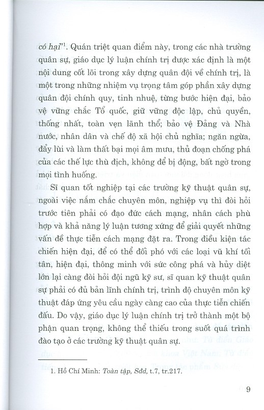 Đổi Mới Giáo Dục Lý Luận Chính Trị Cho Học Viên Sĩ Quan Kỹ Thuật Quân Sự Hiện Nay Theo Tư Tưởng Hồ Chí Minh